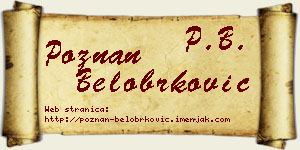 Poznan Belobrković vizit kartica